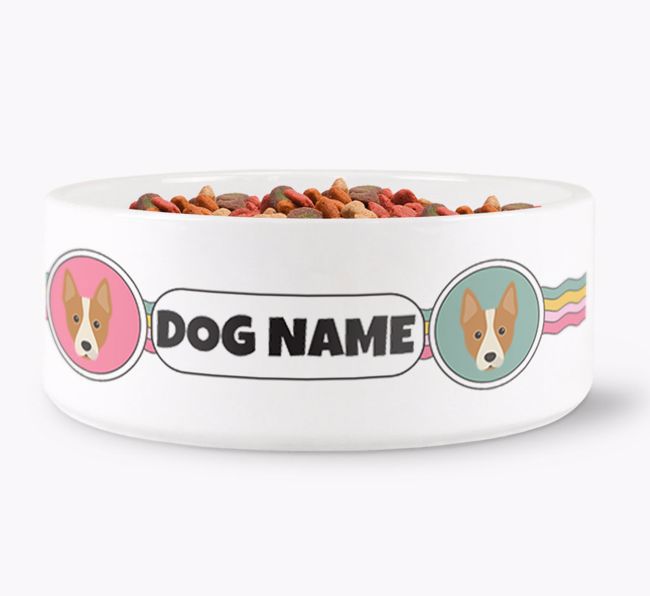 Rainbow Waves - Personalised Dog Bowl for your {breedFullName}